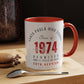 Design #3 -  50th Reunion Red Accent Coffee Mug, 11oz REUNITED