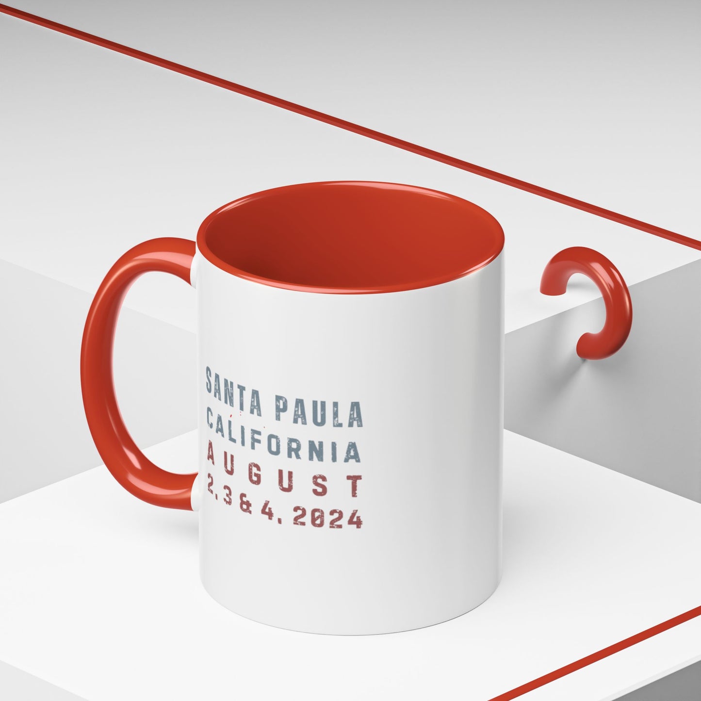 Design #3 -  50th Reunion Red Accent Coffee Mug, 11oz REUNITED