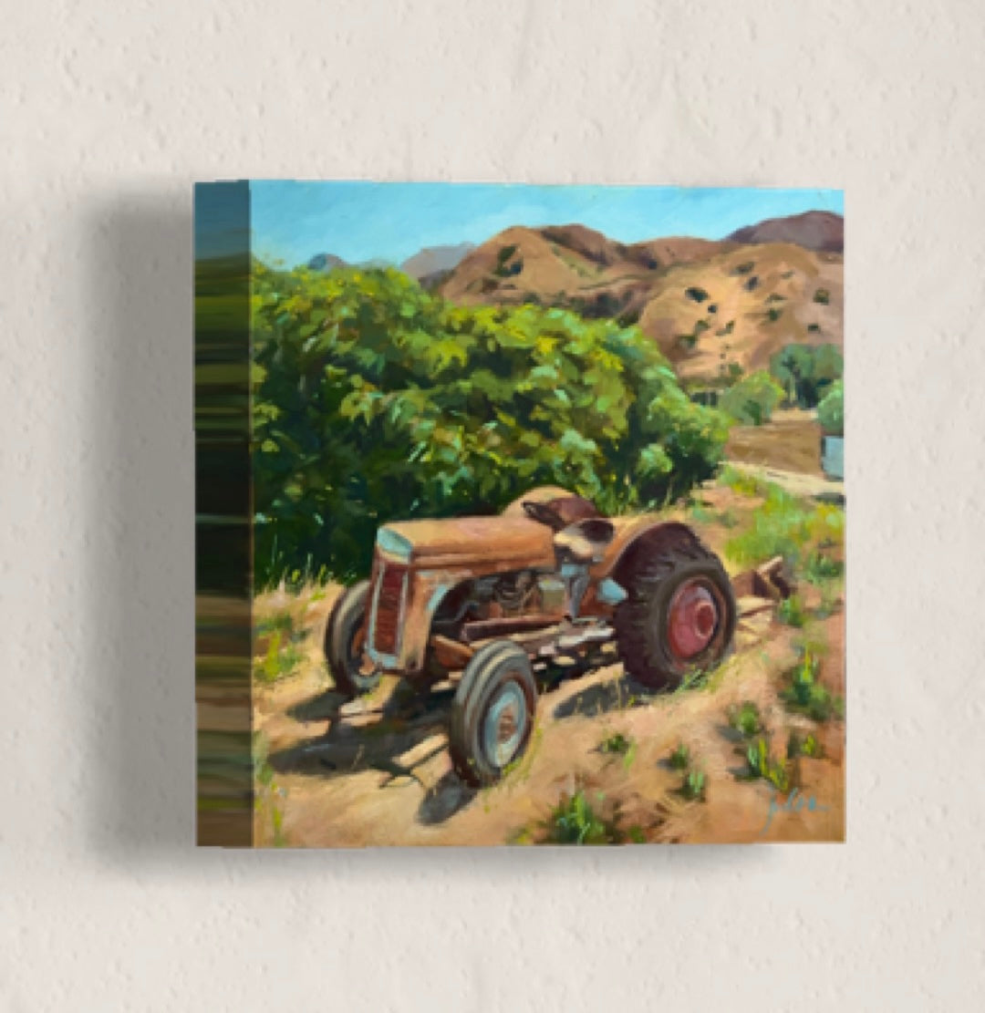 RETIRED ANTIQUE TRACTOR IN RUSTY GLORY  - Giclee Reproduction of Original Oil Painting Print