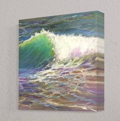 EMERALD AQUA WAVE - Giclee Reproduction Print of Original Pastel Painting