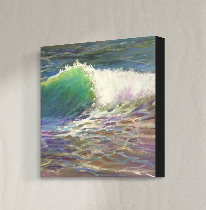 EMERALD AQUA WAVE - Giclee Reproduction Print of Original Pastel Painting