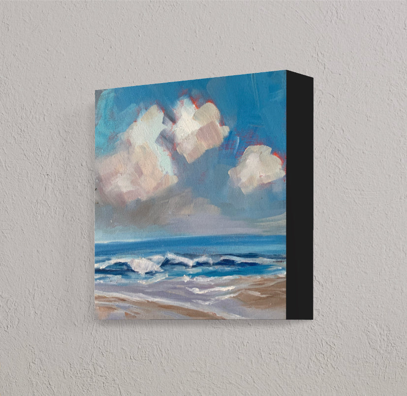 CLOUDS AT SANDY BEACH -  Giclee Reproduction Print of Original Oil Painting