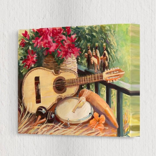 CHRISTMAS PUERTO RICO MUSICAL INSTRUMENTS  | Giclee Reproduction Print of an Original Gouache Painting