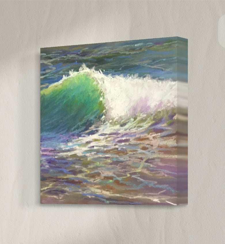 EMERALD AQUA WAVE - Giclee Reproduction Print of Original Pastel Painting