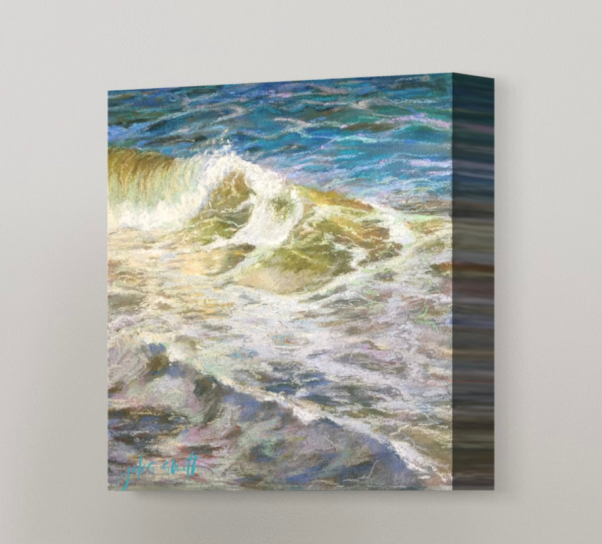 Shore break - Morning Waves Rolling in - Giclee Reproduction Print of Original Pastel Painting