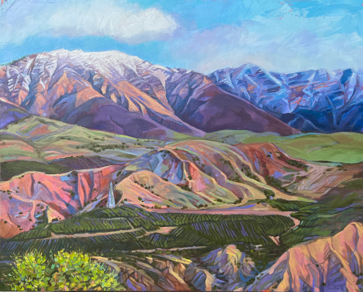 SNOW CAPPED SANTA PAULA PEAK - Original Oil Painting