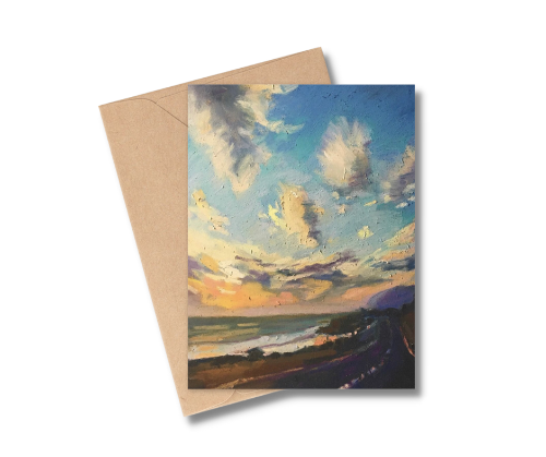 HEADING HOME THROUGH MALIBU - Art Card Print of Original Seascape Pastel Painting