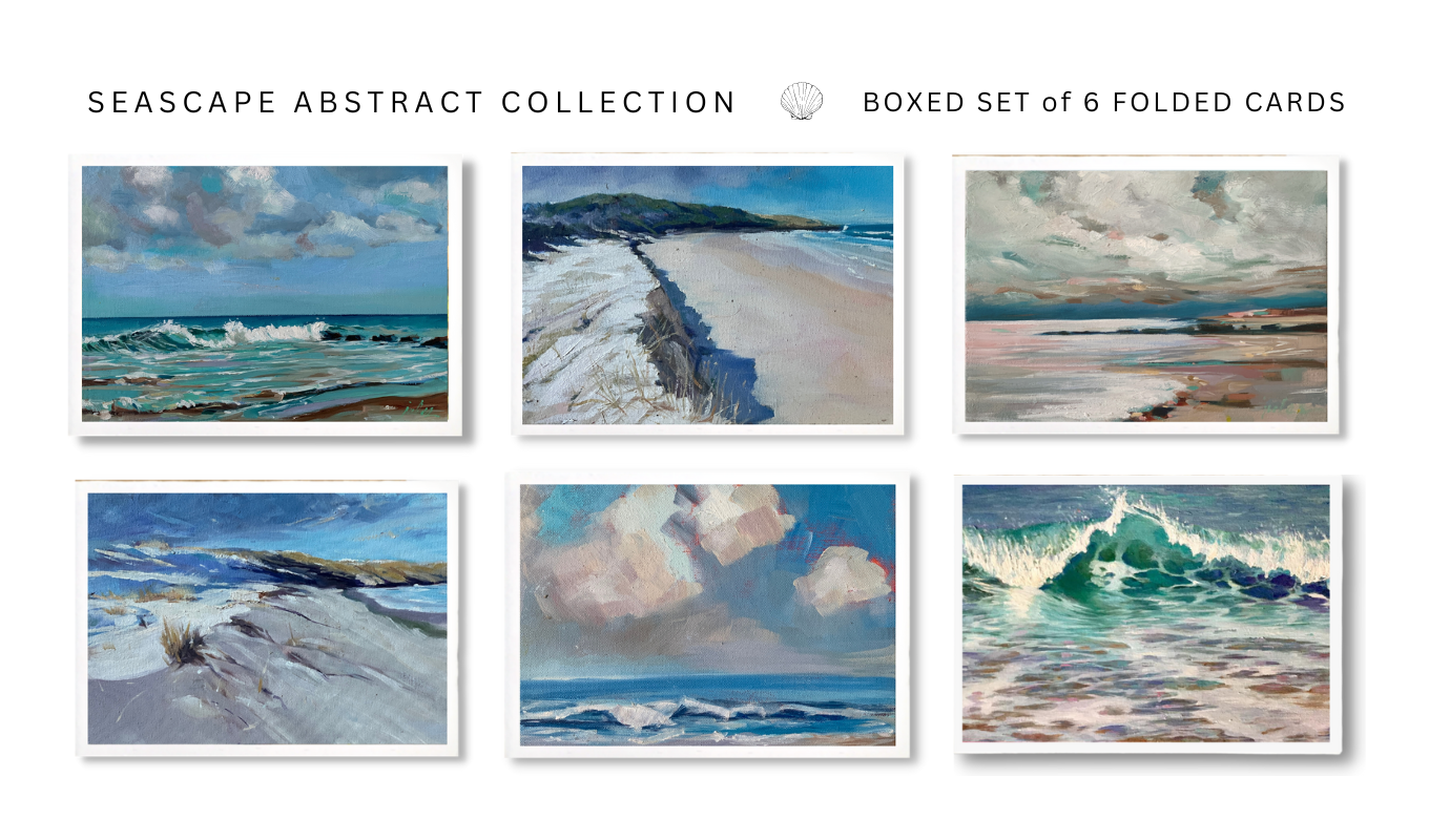 BOXED SET OF (6) SEASCAPE ABSTRACT COLLECTION Blank Art Cards