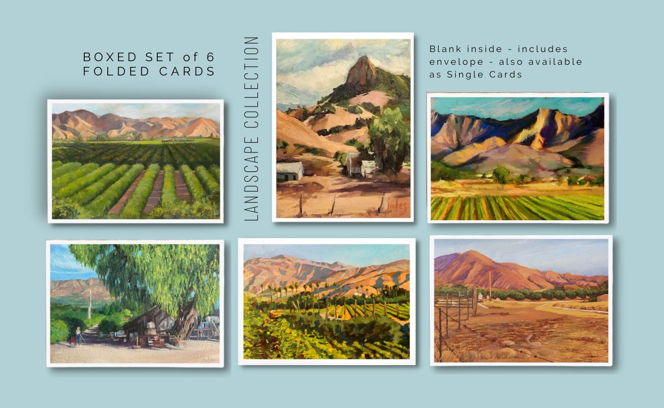 BOXED SET of six (6) LANDSCAPE Blank Art Cards