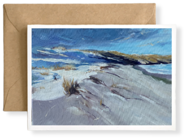 ABSTRACT SAND DUNES STUDY  - Art Card Print of Original Seascape Oil Painting