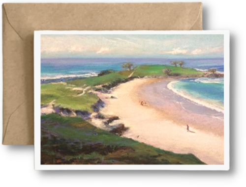 MORNING WALK on the BEACH AUSTRALIA - Art Card Print of Original Seascape Oil Painting