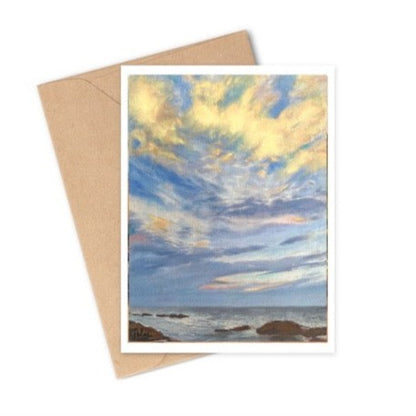 OCEAN PARK POINT AFTER SUNSET - Art Card Print of Original Seascape Pastel Painting