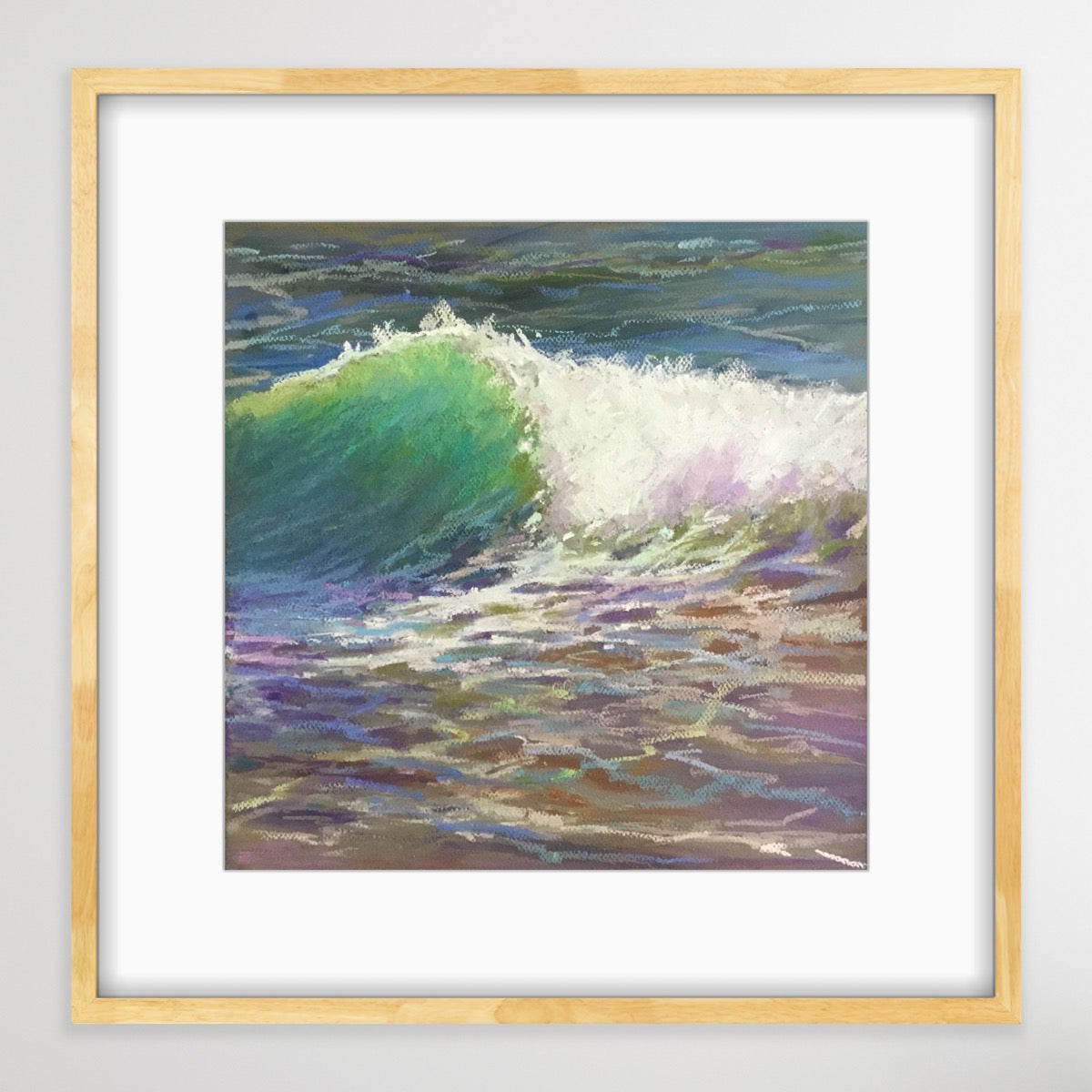 EMERALD AQUA WAVE - Giclee Reproduction Print of Original Pastel Painting