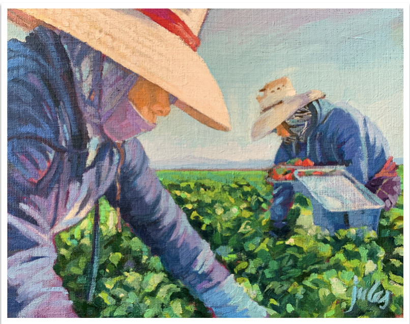 FARM WORKERS DESERVE RESPECT - Giclee Reproduction of Original Oil Painting Print