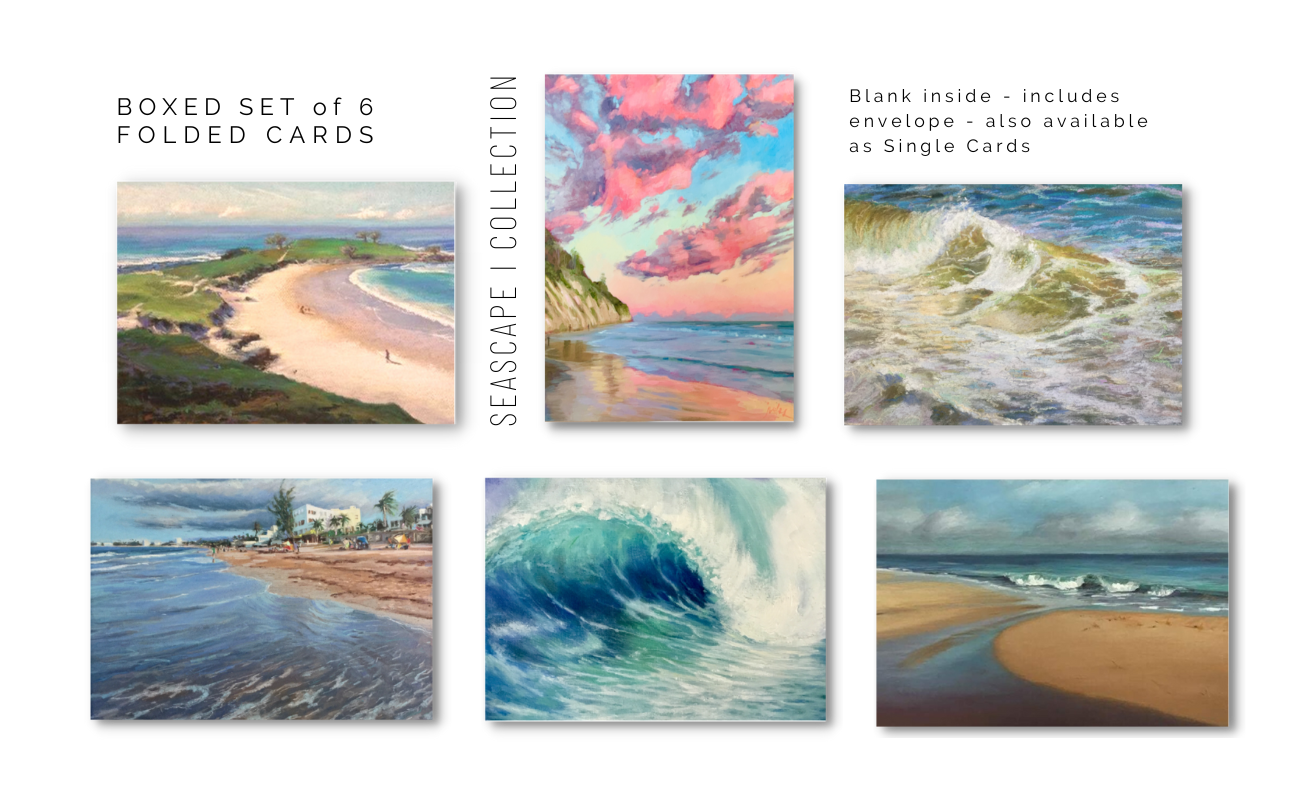 BOXED SET OF (6) SEASCAPE I COLLECTION Blank Art Cards