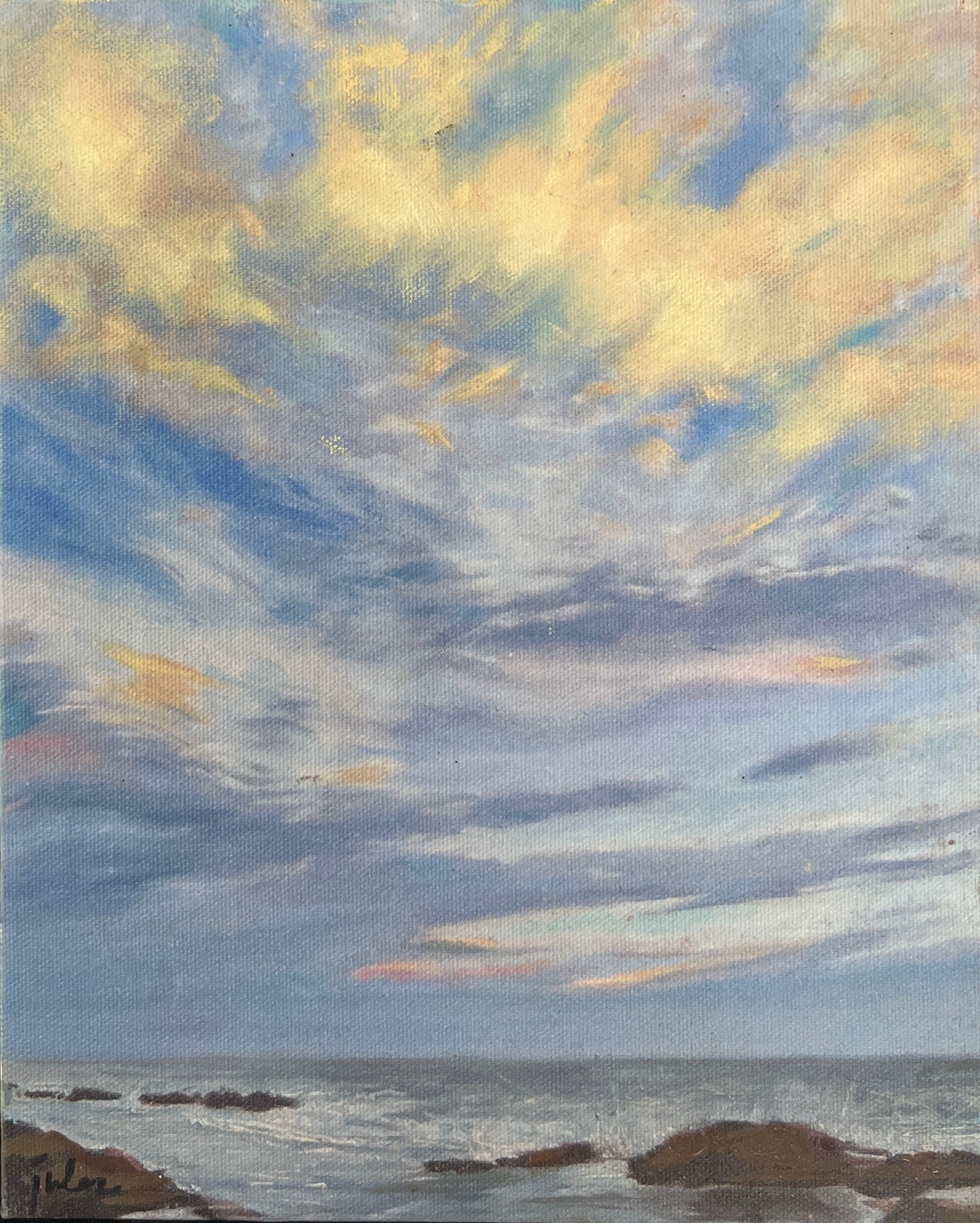 YELLOW CLOUDS AT DUSK - Giclee Reproduction Print of Original Oil Painting